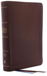 The Kjv Open Bible Genuine Leather Brown Red Letter Edition Comfort Print Complete Reference Sys 