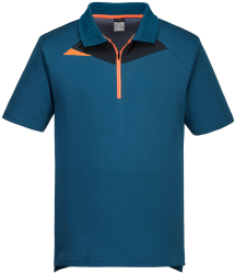 Tricou polo de lucru din material antimicrobian respirabil - Portwest DX410 - albastru L 