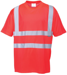 Tricou Hi-Vis din material absorbant - Portwest S478 - rosu XXXL 