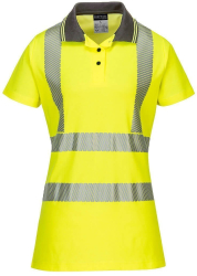 Tricou polo reflectorizant pentru femei 55 bumbac - Portwest LW72 - galben/gri S 