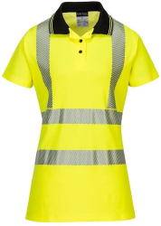 Tricou polo reflectorizant pentru femei 55 bumbac - Portwest LW72 - galben/negru S 