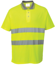 Tricou polo reflectorizant usor si respirabil 55 bumbac - Portwest S171 - galben L 
