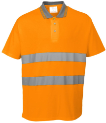 Tricou polo reflectorizant usor si respirabil 55 bumbac - Portwest S171 - portocaliu XXXL 