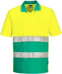 Tricou reflectorizant polo din tesatura respirabila - Portwest S175 - verde 4XL 