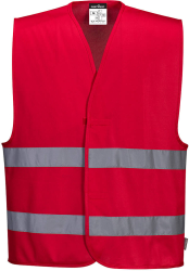 Vesta refelctorizanta cu benzi Hi-Vis diferite culori - Portwest Iona F474 - rosu XX/3X 