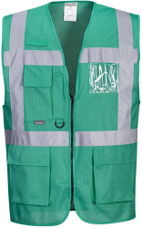 Vesta reflectorizanta Iona Executive port-acte suport statie - Portwest F476 - Verde Smarald M 
