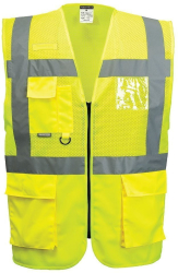 Vesta reflectorizanta Madrid executive cu piept din plasa - Portwest C496 - galben XXXL 