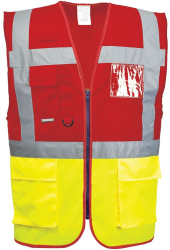 Vesta reflectorizanta Warsaw Hi-Vis contrast executive - Portwest C276 - Galben/Rosu XXL 