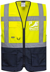 Vesta reflectorizanta Warsaw Hi-Vis contrast executive - Portwest C476 - Galben/Navy XL 