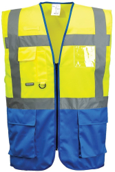 Vesta reflectorizanta Warsaw Hi-Vis contrast executive - Portwest C476 - Galben/Royal XL 