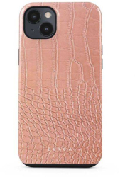 Husa Burga Dual Layer Pink Croco compatibila cu iPhone 14 