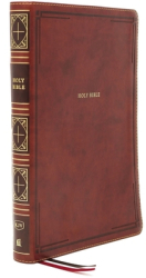 Kjv Thinline Bible Giant Print Leathersoft Brown Thumb Indexed Red Letter Edition Comfort Print 