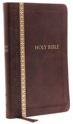 KJV Thinline Bible Standard Print Imitation Leather Brown Indexed Red Letter Edition Comfort Pr 