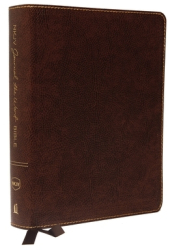 NKJV Journal the Word Bible Bonded Leather Brown Red Letter Edition Comfort Print Reflect Journ 