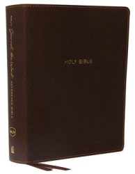 NKJV Journal the Word Reference Bible Imitation Leather Brown Red Letter Edition Comfort Print L 