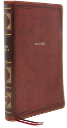 Nkjv Thinline Reference Bible Leathersoft Brown Red Letter Edition Comfort Print Holy Bible New 