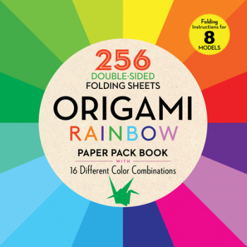 Origami Rainbow Paper Pack Book 256 Double-Sided Folding Sheets - 16 Different Color Combinations In 