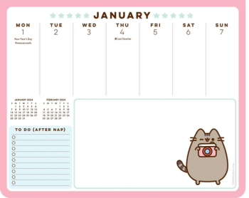 Pusheen 2024 Weekly Desk Pad Calendar - Claire Belton Author 