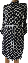 Rochie neagra cu buline albe din bumbac fabricata in Turcia marime L 