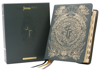 The Jesus Bible Artist Edition Niv Genuine Leather Calfskin Green Limited Edition Thumb Indexed 