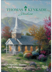 Thomas Kinkade Studios 12-Month 2024 Monthly Pocket Planner Calendar with Script - Thomas Kinkade Aut 