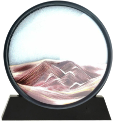 Dollcini 3D peisaj in miscare nisip pictura cadru de sticla arta decorare dinamica clepsidra jucarie relaxanta birou acasa 7& rosu 