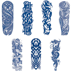 Dollcini Autocolante pentru tatuaje temporare Set de 7 432008 ZH04 ZH22 Albastru 