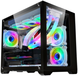 Carcasa acvariu 1STPLAYER MV6 Cube Tower ARGB Black 