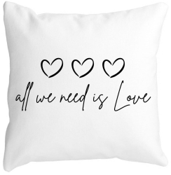 Perna Decorativa All we need is Love 40x40 cm Alba Mata Husa Detasabila Burduf 