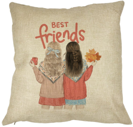 Perna Decorativa Best Friends 40x40 cm Husa Detasabila Burduf 
