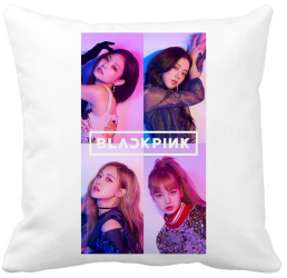Perna Decorativa BlackPink Model 5 40x40 cm Alba Mata Husa Detasabila Burduf 