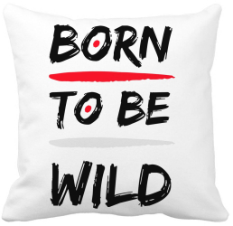 Perna Decorativa Born to Be Wild 40x40 cm Alba Mata Husa Detasabila Burduf 