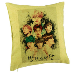 Perna Decorativa BTS Army 40x40 cm Verde Husa Detasabila Burduf 