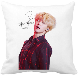 Perna Decorativa BTS Jimin 2 40x40 cm Alba Mata Husa Detasabila Burduf 
