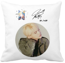Perna Decorativa BTS Jungkook 40x40 cm Alba Mata Husa Detasabila Burduf 