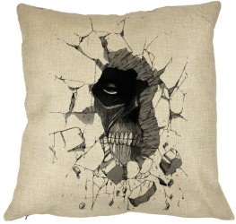 Perna Decorativa cu Attack on Titan 40x40 cm Husa Detasabila Burduf 
