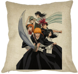 Perna Decorativa cu Bleach Characters 40x40 cm Husa Detasabila Burduf 
