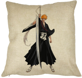 Perna Decorativa cu Bleach - Ichigo 40x40 cm Husa Detasabila Burduf 