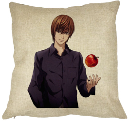 Perna Decorativa cu Death Note SV 40x40 cm Husa Detasabila Burduf 