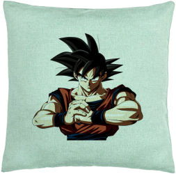 Perna Decorativa cu Dragonball Goku 2 40x40 cm Verde Menta Husa Detasabila Burduf 
