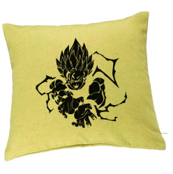 Perna Decorativa cu Dragonball Goku Black 40x40 cm Verde Husa Detasabila Burduf 