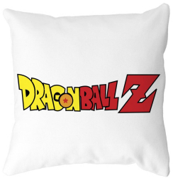 Perna Decorativa cu Dragonball Logo 40x40 cm Alba Mata Husa Detasabila Burduf 