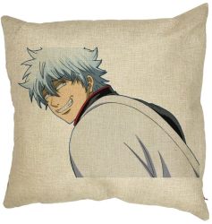 Perna Decorativa cu Gintama Gin 40x40 cm Husa Detasabila Burduf 