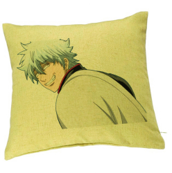 Perna Decorativa cu Gintama Gin 40x40 cm Verde Husa Detasabila Burduf 