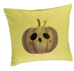 Perna Decorativa cu motiv de Halloween 10 40x40 cm Verde Husa Detasabila Burduf 