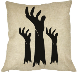 Perna Decorativa cu motiv de Halloween 5 40x40 cm Husa Detasabila Burduf 