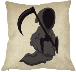 Perna Decorativa cu motiv Fantoma de Halloween 3 40x40 cm Husa Detasabila Burduf 