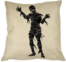Perna Decorativa cu motiv Mumie de Halloween 2 40x40 cm Husa Detasabila Burduf 