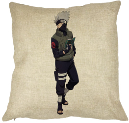 Perna Decorativa cu Naruto Kakashi 40x40 cm Husa Detasabila Burduf 