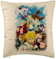 Perna Decorativa cu Seven Deadly Sins 40x40 cm Bej Husa Detasabila Burduf 